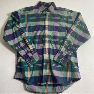 Salty Dog Tartan Plaid Shirt Button Down Shirt Long Sleeve purple Vintage Shirt